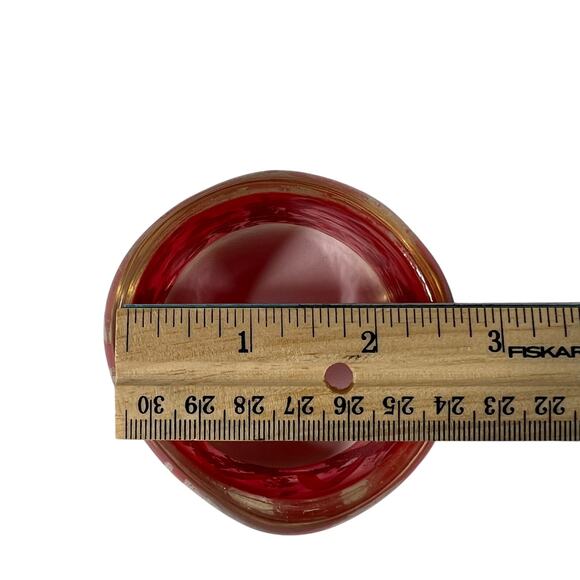 Resin Bangle Bracelets Womens Set of 2 Red Orange Silver Foil Wide Chunky Style - Picture 10 of 13